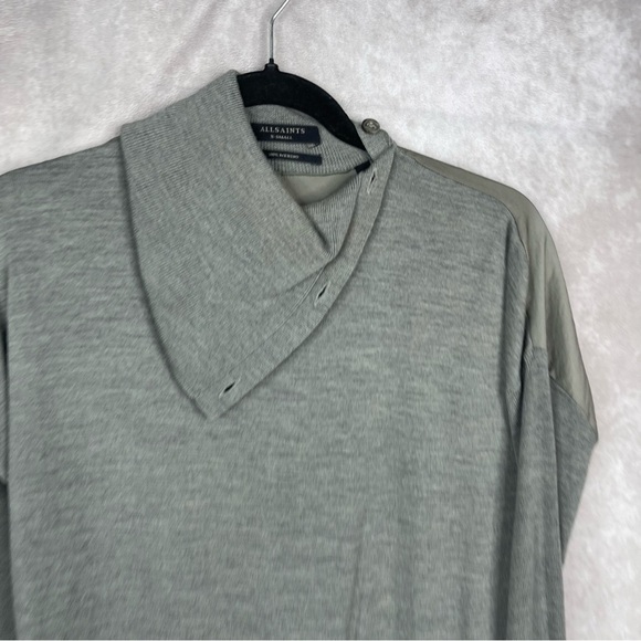 Allsaints Flick Turtleneck Jumper Sweater In Gray Women's Size XS - Picture 5 of 5